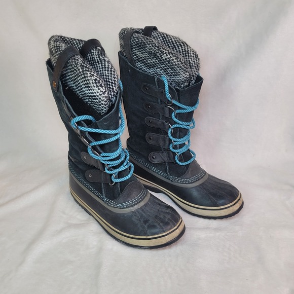 Sorel Shoes - Sorel‎ Boots Womens Waterproof Boots 8 Joan of Arctic Knit Black Tall Gorpcore